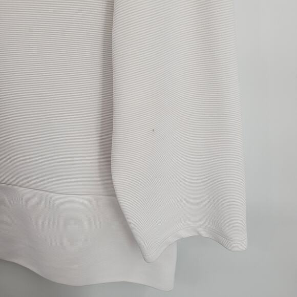 Zara Knit S White Top Blouse Tunic Relaxed 3/4 Length Sleeve Scoop - Picture 5 of 7